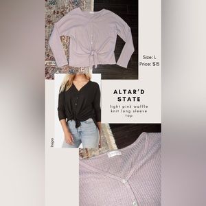 Altar’d State long sleeve blouse with tie accent!